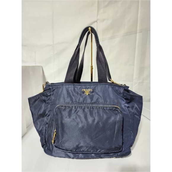 Authentic Prada Tessuto Nylon Diaper Bag Navy Blue/Black - Picture 12 of 13